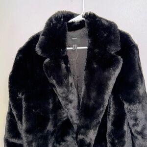 Forever 21 Black Teddy Jacket Plush Faux Fur
